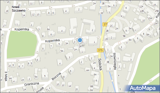 Szczawno-Zdrój, Kopernika Mikołaja, 1A, mapa Szczawno-Zdrój