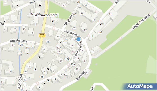 Szczawno-Zdrój, Kościuszki Tadeusza, gen., 15E, mapa Szczawno-Zdrój