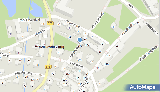 Szczawno-Zdrój, Kościuszki Tadeusza, gen., 18B, mapa Szczawno-Zdrój