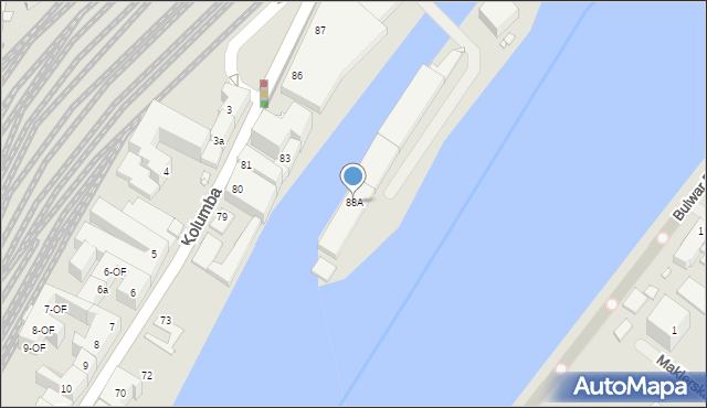 Szczecin, Kolumba Krzysztofa, 88A, mapa Szczecina