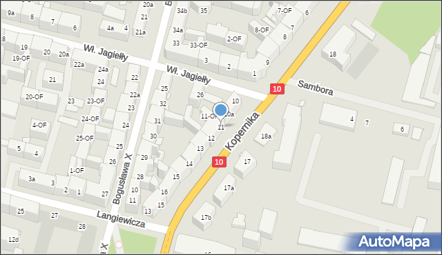 Szczecin, Kopernika Mikołaja, 11, mapa Szczecina