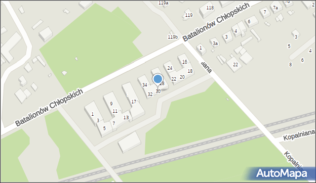 Szczecin, Kopalniana, 30, mapa Szczecina