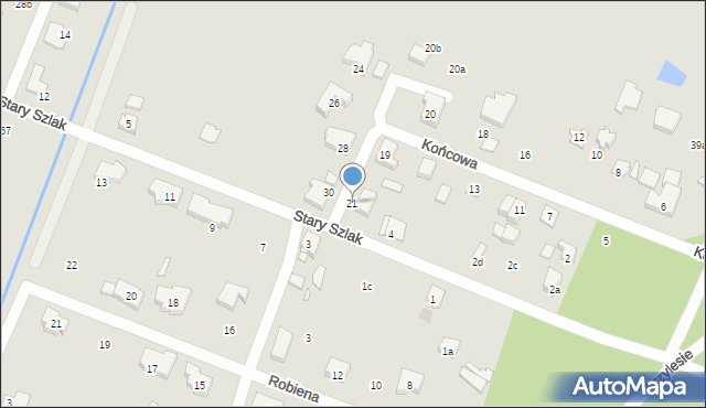 Szczecin, Końcowa, 21, mapa Szczecina