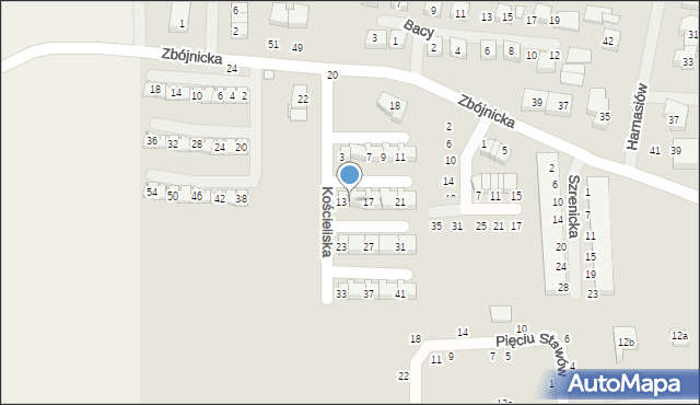 Szczecin, Kościeliska, 15, mapa Szczecina