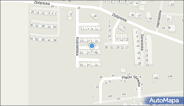 Szczecin, Kościeliska, 29, mapa Szczecina