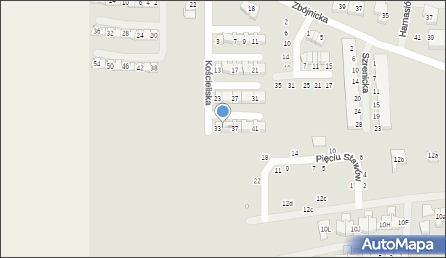 Szczecin, Kościeliska, 35, mapa Szczecina