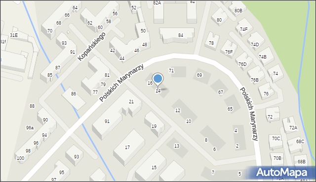 Szczecin, Kopańskiego Stanisława, gen., 14, mapa Szczecina