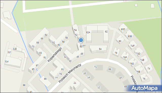 Szczecin, Kopańskiego Stanisława, gen., 50, mapa Szczecina