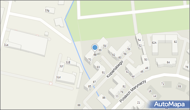 Szczecin, Kopańskiego Stanisława, gen., 68, mapa Szczecina