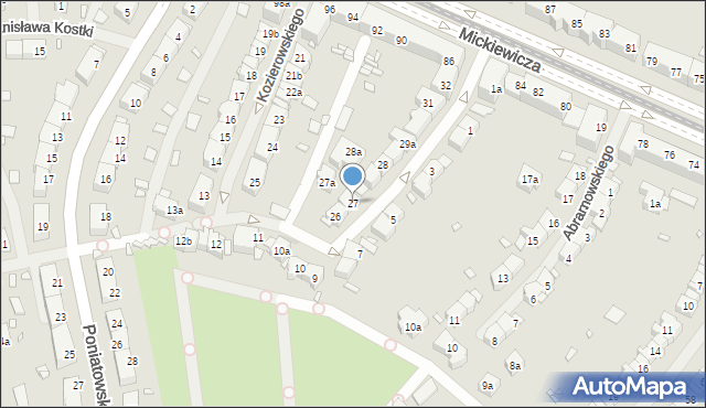 Szczecin, Kozierowskiego Stanisława, ks., 27, mapa Szczecina