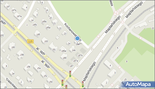 Szczecin, Kochanowskiego Jana, 24a, mapa Szczecina