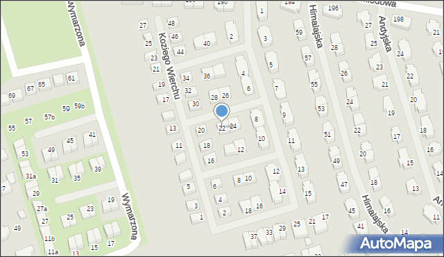 Szczecin, Koziego Wierchu, 22, mapa Szczecina