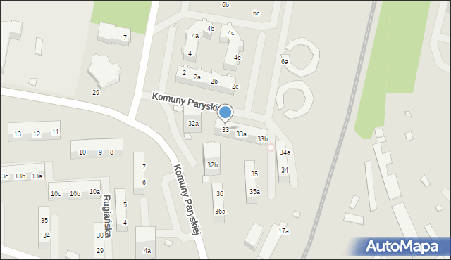 Szczecin, Komuny Paryskiej, 33, mapa Szczecina