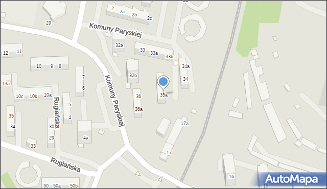 Szczecin, Komuny Paryskiej, 35a, mapa Szczecina