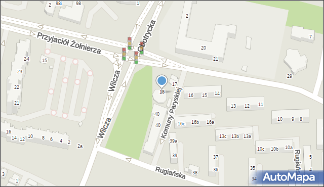 Szczecin, Komuny Paryskiej, 40a, mapa Szczecina