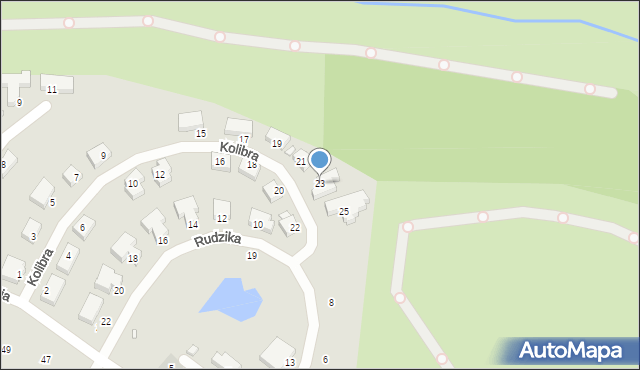 Szczecin, Kolibra, 23, mapa Szczecina