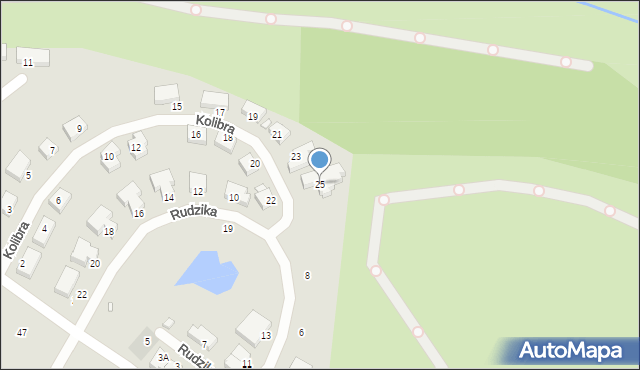 Szczecin, Kolibra, 25, mapa Szczecina