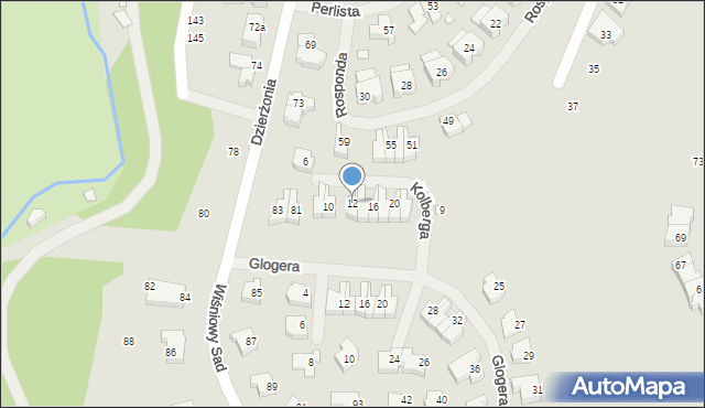 Szczecin, Kolberga Oskara, 12, mapa Szczecina