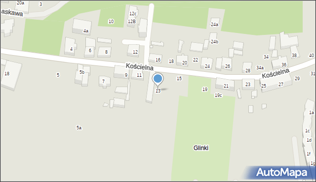 Szczecin, Kościelna, 13, mapa Szczecina