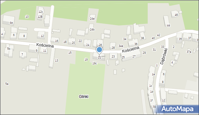 Szczecin, Kościelna, 21, mapa Szczecina