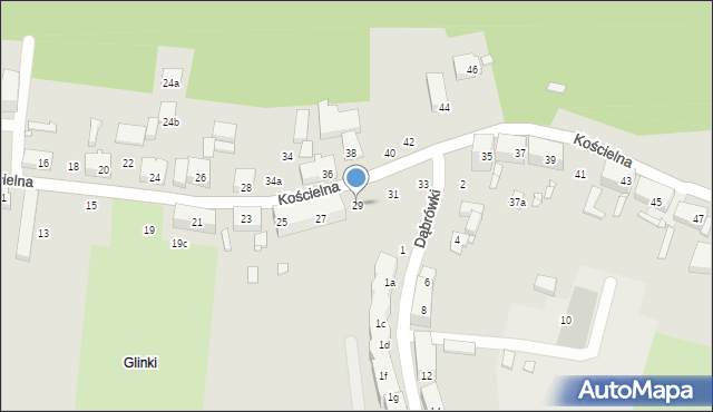 Szczecin, Kościelna, 29, mapa Szczecina