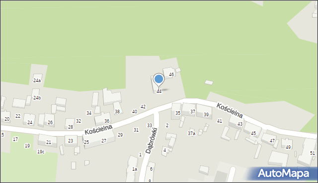 Szczecin, Kościelna, 44, mapa Szczecina