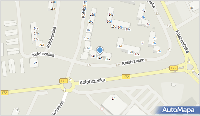 Szczecinek, Kołobrzeska, 14b, mapa Szczecinek