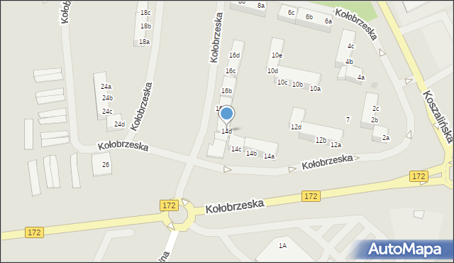 Szczecinek, Kołobrzeska, 14d, mapa Szczecinek