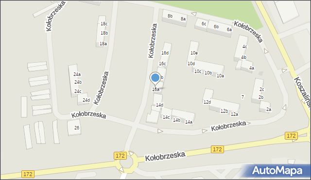 Szczecinek, Kołobrzeska, 16a, mapa Szczecinek