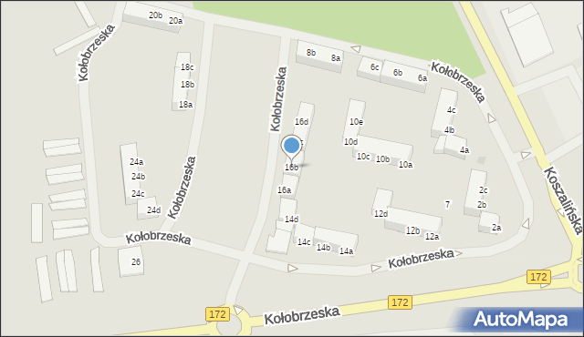 Szczecinek, Kołobrzeska, 16b, mapa Szczecinek