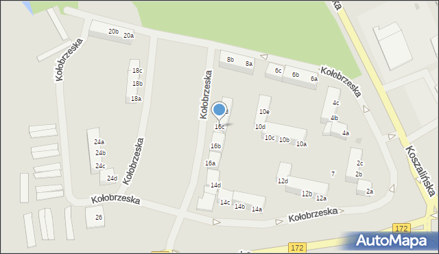 Szczecinek, Kołobrzeska, 16c, mapa Szczecinek