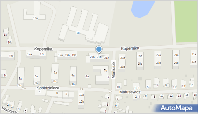 Szczecinek, Kopernika Mikołaja, 21b, mapa Szczecinek