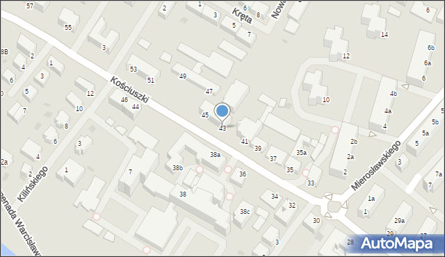 Szczecinek, Kościuszki Tadeusza, gen., 43, mapa Szczecinek