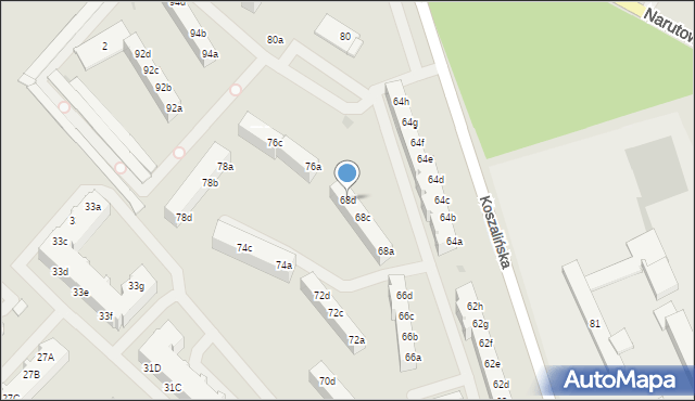 Szczecinek, Koszalińska, 68d, mapa Szczecinek