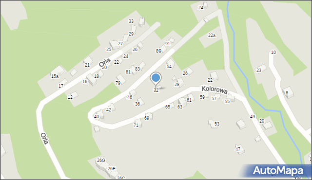 Szczyrk, Kolorowa, 32, mapa Szczyrk