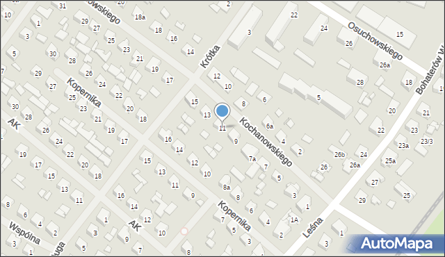 Szczytno, Kochanowskiego Jana, 11, mapa Szczytno