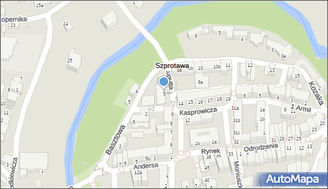 Szprotawa, Kopernika Mikołaja, 3, mapa Szprotawa