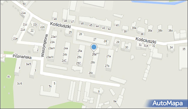 Szprotawa, Kościuszki Tadeusza, gen., 26a, mapa Szprotawa