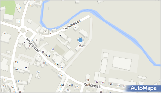 Szprotawa, Kościuszki Tadeusza, gen., 50A, mapa Szprotawa