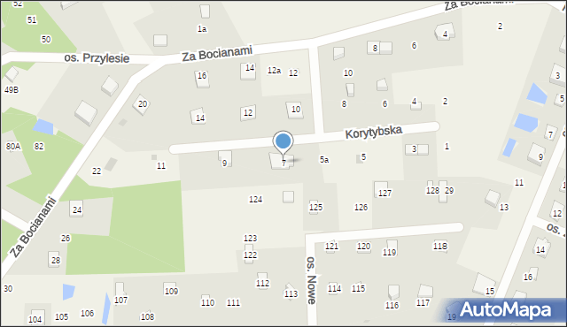 Szteklin, Korytybska, 7, mapa Szteklin