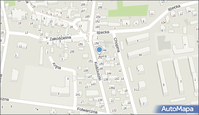 Szydłowiec, Kościuszki Tadeusza, gen., 152, mapa Szydłowiec