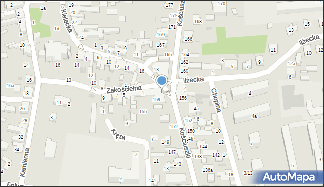 Szydłowiec, Kościuszki Tadeusza, gen., 161, mapa Szydłowiec