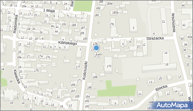 Szydłowiec, Kościuszki Tadeusza, gen., 172, mapa Szydłowiec