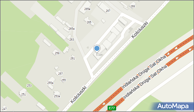 Szydłowiec, Kościuszki Tadeusza, gen., 263, mapa Szydłowiec