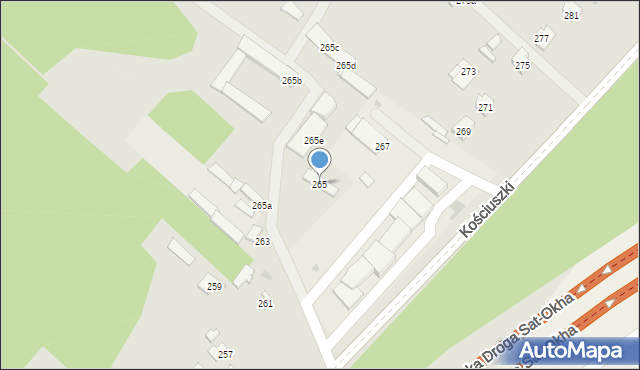 Szydłowiec, Kościuszki Tadeusza, gen., 265, mapa Szydłowiec