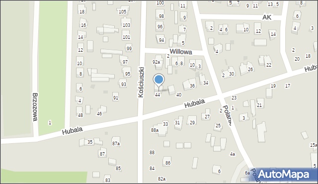 Szydłowiec, Kościuszki Tadeusza, gen., 92, mapa Szydłowiec