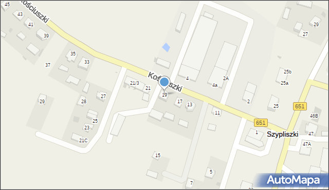 Szypliszki, Kościuszki Tadeusza, gen., 19, mapa Szypliszki