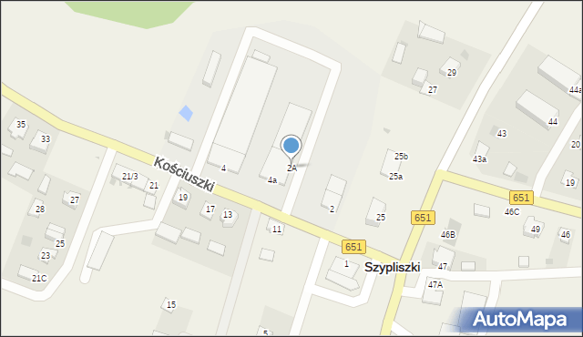 Szypliszki, Kościuszki Tadeusza, gen., 2A, mapa Szypliszki