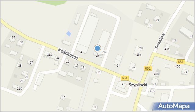 Szypliszki, Kościuszki Tadeusza, gen., 4a, mapa Szypliszki