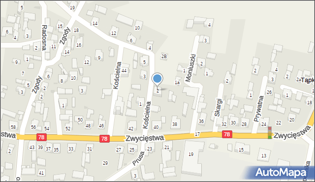 Tąpkowice, Kościelna, 2, mapa Tąpkowice
